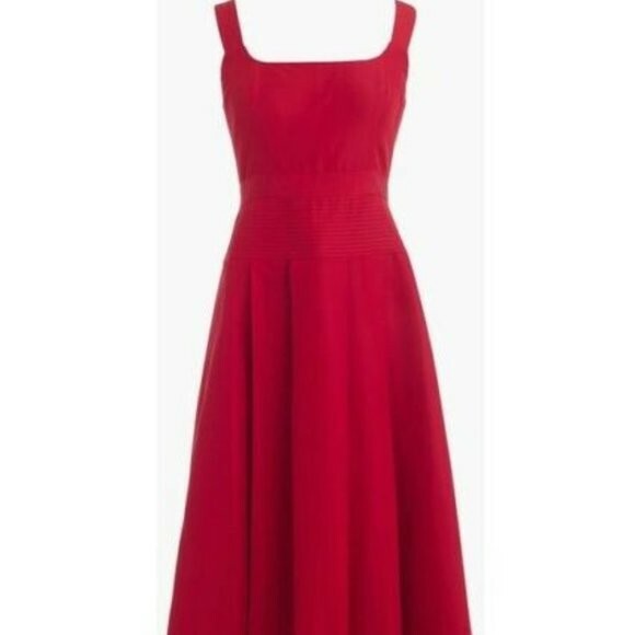 j crew pleated a line dress NWT A-line in Faille, Size 0, Red, Retail $168 Black dress
