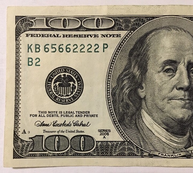 100 Dollar Bill Series 2006 A Fancy Serial Number KB 65662222 P eBay 100 Dollar Bill Series 2006 A Fancy Serial Number KB 65662222 P eBay