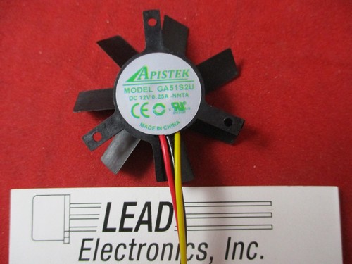 QTY 5 APISTEK FRAMELESS FAN GA51S2U 12-VOLT .25-AMP 3-WIRE ** FREE SHIPPING ** - Photo 4/4