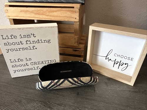 BURBERRY Plaid Print Eyeglasses Sunglasses Clamshell Case PreOwned EUC