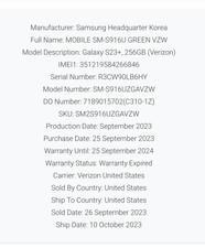 Samsung Galaxy S23 + - 256 GB - グリーン (Verizon-Read Please!) 無線LANのみ - 画像3/4