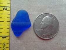GENUINE BEACH SEA GLASS SURF TUMBLED COBALT BLUE NECK LIP FROSTED PENDANT S2