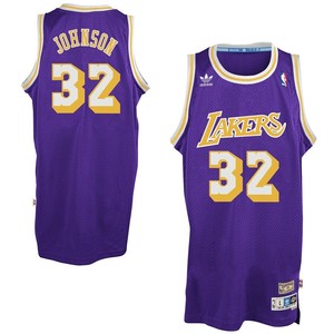 Magic-Johnson-32-Los-Angeles-Lakers-Classic-Purple-Swingman-Jersey-NEW