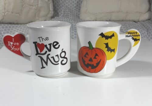 Set Of 2 VTG Halloween & Valentines Love Mugs 1988 - Picture 2 of 7