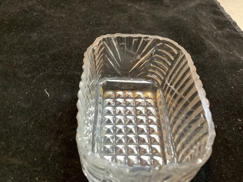 Earlier Than Lacy Glass 1800s Rectangular Shaped Lee Master Salt Cellar Dip - Picture 9 of 11