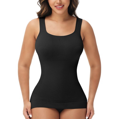 Women Tummy Control Shapewear Compression Cami Camisole Tank Top Shaper Vest - Picture 3 of 28
