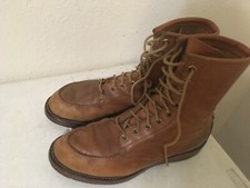BROWN MADE IN USA DISTRESSED LACE UP FARM CHORE PACKER WORK BOOTS SIZE 6 M