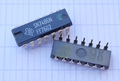 Lot De 2 Circuits Intégrés Texas Instruments SN7486N DIP 14 - Portes Logiques XOR, Occasion