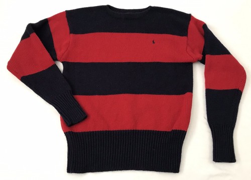 Polo Ralph Lauren 90's Wool Striped Sweater Large Red + Blue Chunky Knit Vintage - Picture 9 of 9