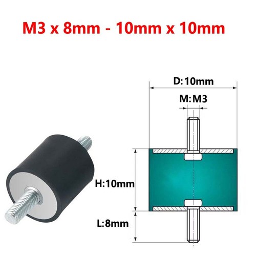 Male / Male Rubber Mount Car Boat Bobbin Anti Vibration M3 - M20 Cylindrical / A - Picture 20 of 110