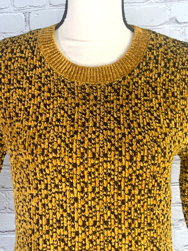 NUEVO T TAHARI Suéter Top Elástico Manga Corta Mostaza y Negro Talla Mediana - Imagen 2 de 17