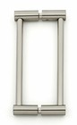 6" Satin Nickel - Back to Back Frameless Shower Glass Door Handle