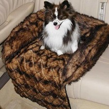 Faux Mink Car Seat Cover For Dogs/Pets, 20" x 32", Maxam Pet Club