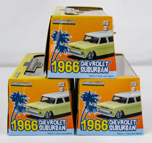 Greenlight 1966 Chevrolet Suburban Yellow 1:43 Scale Diecast Model Car 3P Lot - Picture 3 of 7