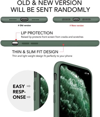 Apple iPhone 11 Pro Case, Liquid Silicone Phone Case (Forest Green)