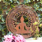 Large 40cm Buddha Metal Wall Plaque | Hanging Indoor Outdoor Iron Floral Tree