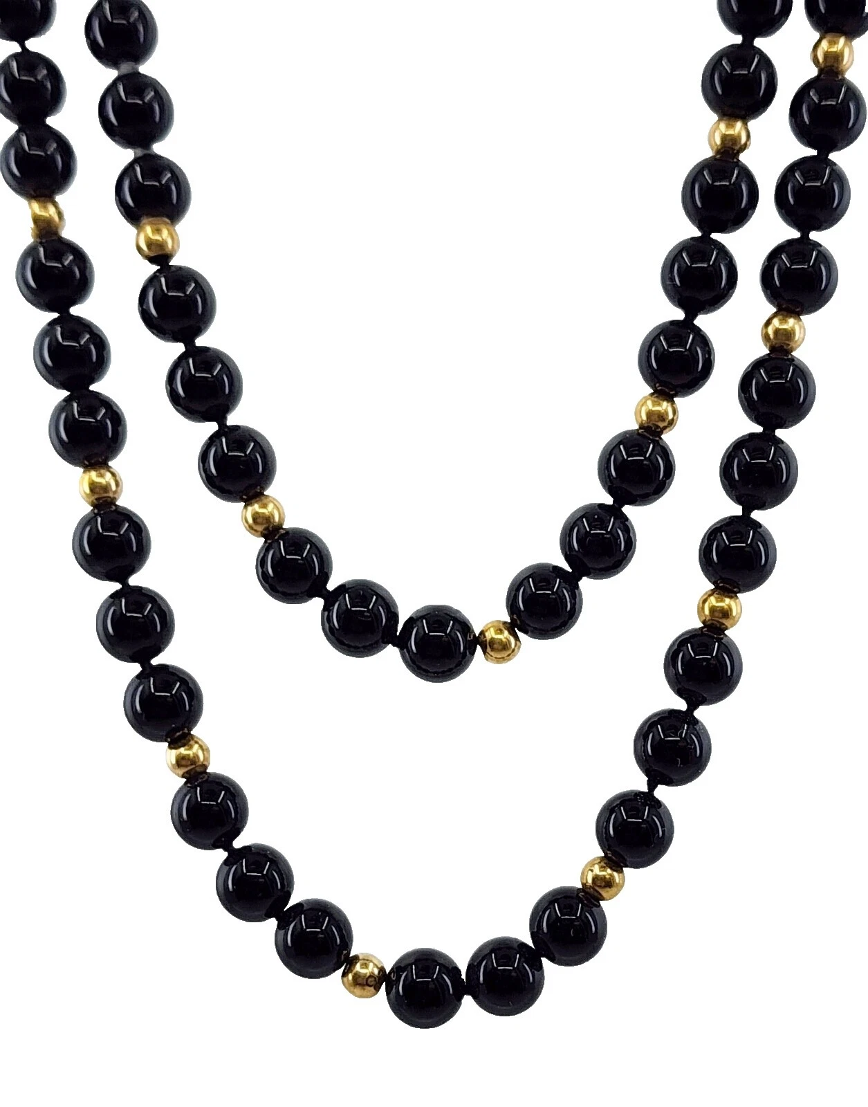Black Stone Yellow Gold Filled Fashion Necklaces & Pendants
