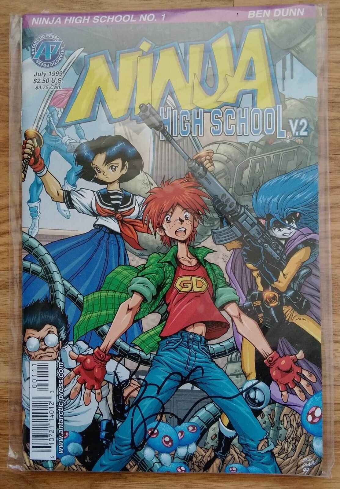 Lot of 2 comic books Ninja High School V.2 & BenZine both are signed by Ben Dunn