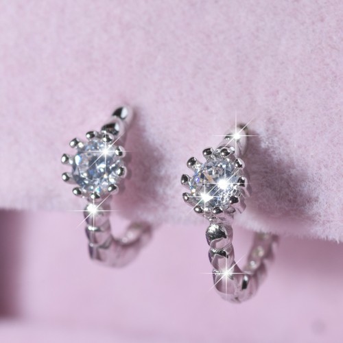 Genuine fine 925 silver earrings simulated diamond huggies baby kids helix SMALL - Picture 5 of 10