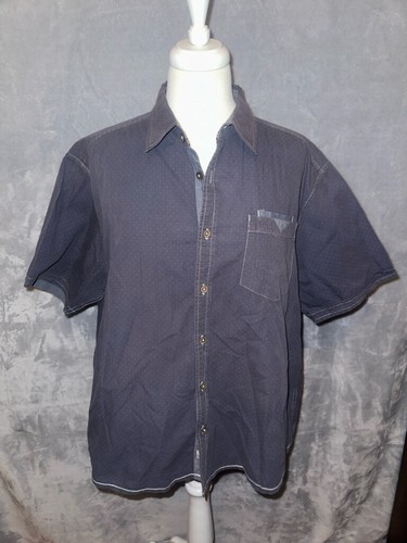 Burnside Button Up Kurzarm Hemd XL schwarz Brusttasche Skate