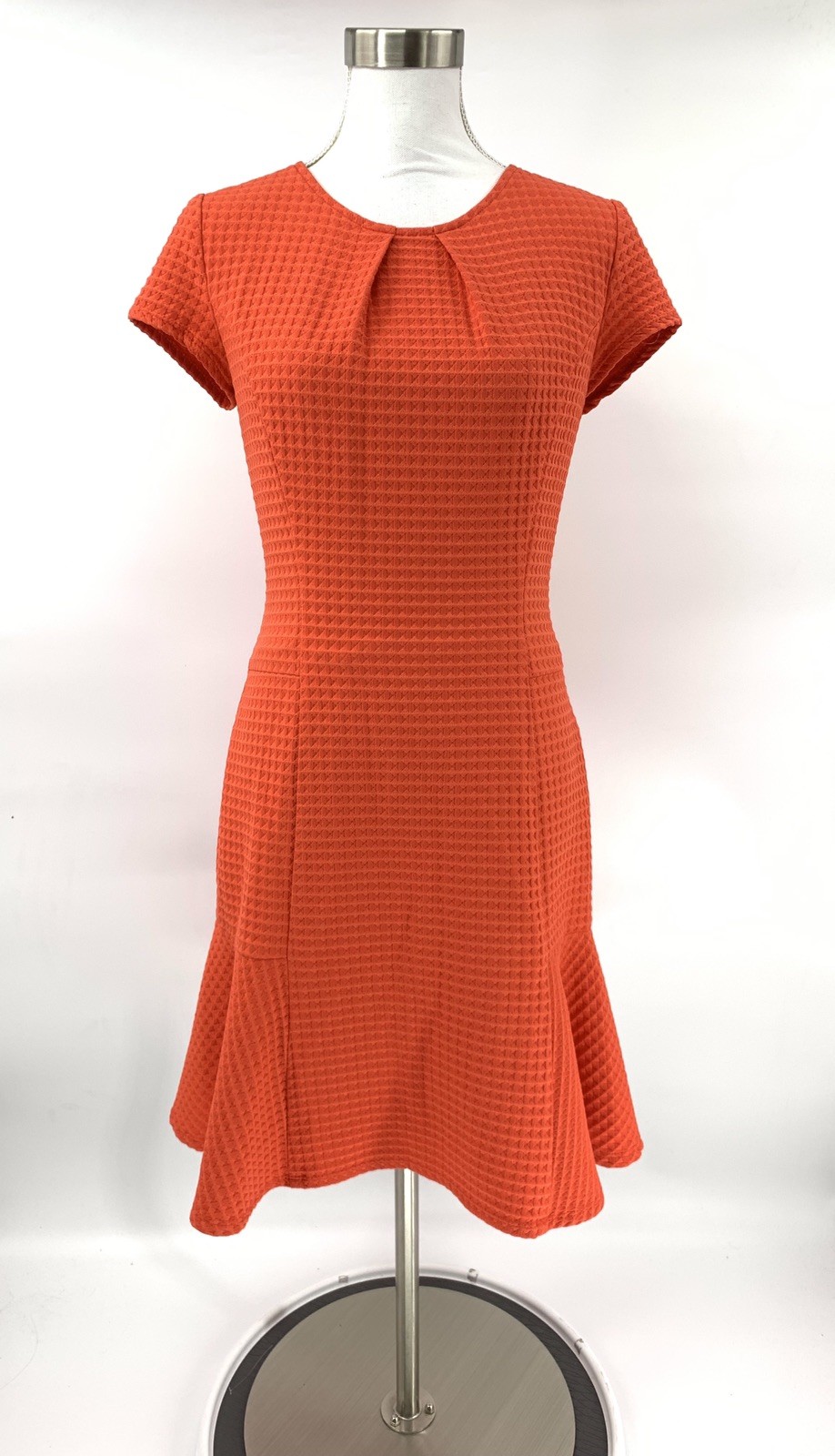 Frank Lyman Dress Fit & Flare Textured Size 10 Stretchy Career Coral J1 Frank Lyman Dress Fit & Flare Textured Size 10 Stretchy Career Coral J1