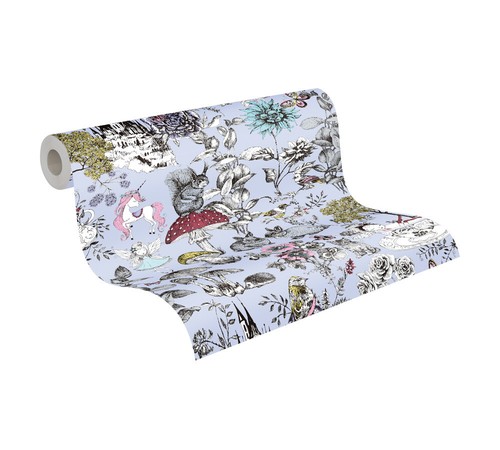 Profhome 381202-GU Blumen Tapete Kindertapete matt blau schwarz weiß 5,33 m2 - Picture 2 of 5