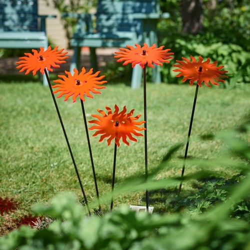 Deko Gartenpfähle lächelnde Sonne | 5x große Gartenschmuck | Outdoor Garten - Bild 8 von 35