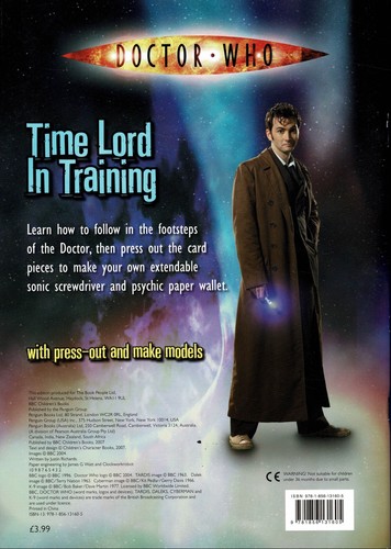 DOCTOR WHO ~ Time Lord in Training ~ with Press-Out & Make Models **NEW** - Picture 2 of 2