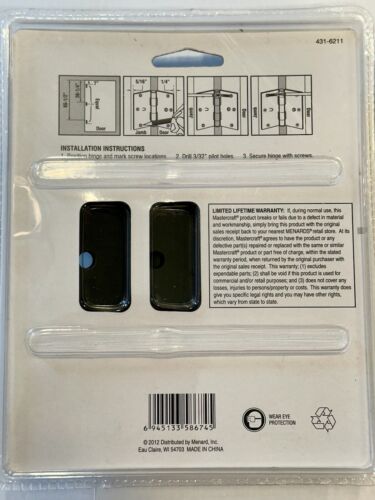 Mastercraft Türscharniere 3 1/2"" ORB Bronze 5/8"" runde Ecke abnehmbarer Stift 3er-Pack - Bild 6 von 8