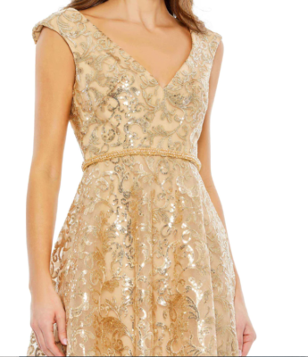 slim fit dress slacks Gilded Garden Fit & Flare Dress – ModCloth main image 1