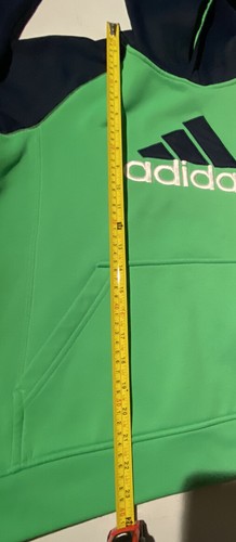 Boy Sz XL adidas Hooded LOGO Sweatshirt Green & Blue Pullover Sports Outdoors - Picture 11 of 16