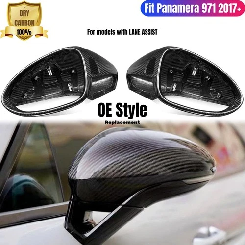Dry Carbon Fiber Mirror Cover Cap Fit Porsche Panamera 971 2017+ LHD