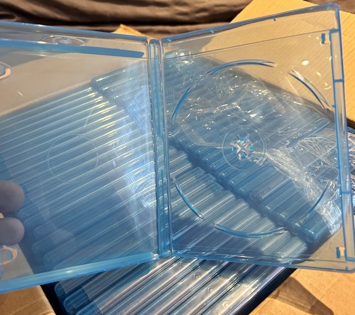 50x Empty Blu-ray Cases 14mm Single Disc Blue Transparent DVD Game Box New - Afbeelding 3 van 7