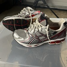 ASICS Men's Gel Kayano 15 Athletic Running Shoes Gray Red Lace-Up Low Top 10