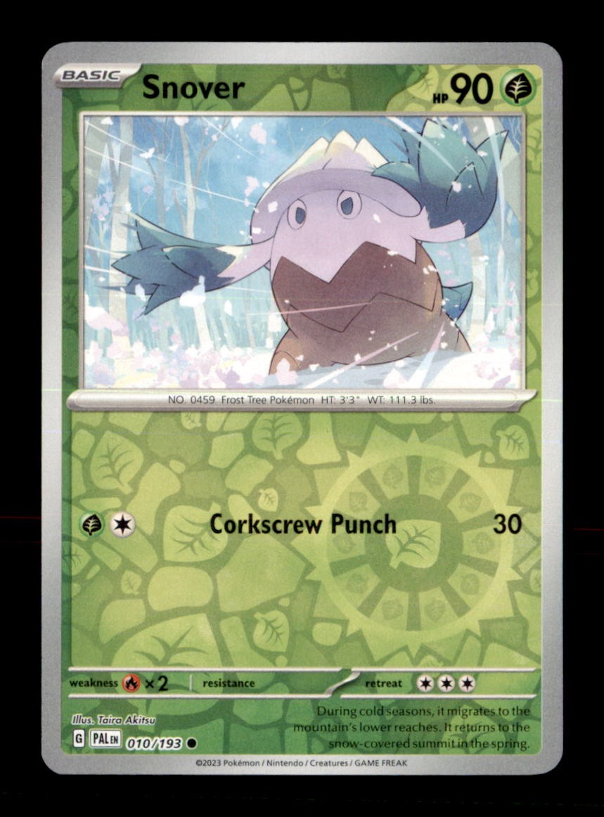Snover 010/193 Common Paldea Evolved Pokemon Reverse Holo Near Mint