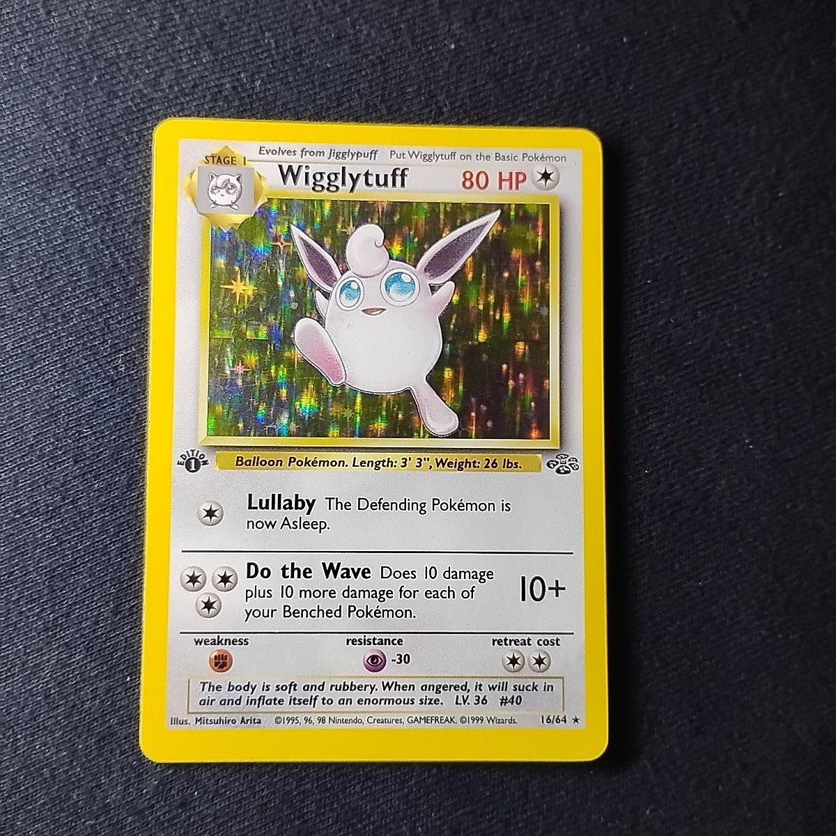 Pokémon TCG Wigglytuff Jungle 16/64 1st Edition Holo Rare NM