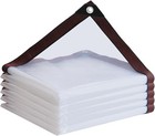 Clear Tarp Waterproof 4x6-Heavy Duty Plastic Tarps,Vinyl Transparent Tarpauli...