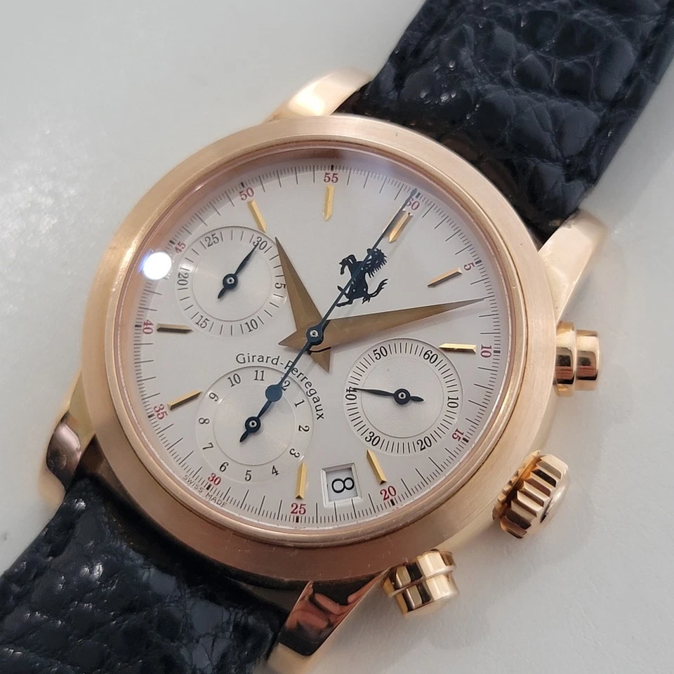 Girard Perregaux Oro 18K Ferrari Cronógrafo 8020 Hombres 38mm con Fecha 2000s RA661 Foto 3 de 4