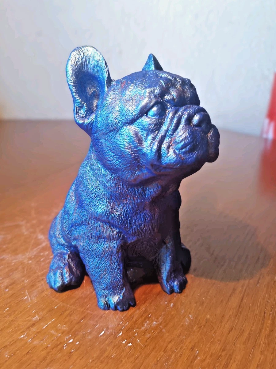 Französische Bulldogge Figur.French Bulldog Spezialfarbe, Alabaster Gibs