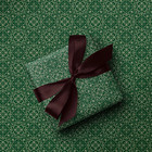 Green Damask Christmas Wrapping Paper, Elegant Vintage Lace Holiday Gift Wrap