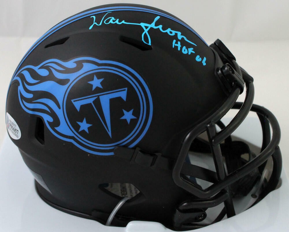 Warren Moon Autographed Signed Tennessee Titans Tenn Titans Eclipse Mini Helmet w/HOF - Beckett Witness 