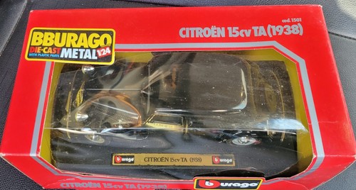 Vintage 1938 Citroen 15 CV TA Black Burago Diecast 1/24 NIB (1983) - Picture 3 of 5