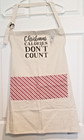 Nordstrom Rack Women's Ivory & Red Twill Apron "Christmas Calories Don't Count"