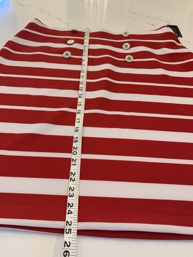 Gonna donna NYCC taglia XL rossa/bianca a righe tubino lunghezza ginocchio elasticizzata pull on - Foto 3 di 12