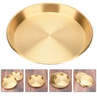2 pcs  Copper Fruit Food Tray Storage Tray Serving Tray Desktop Decor (Golden)