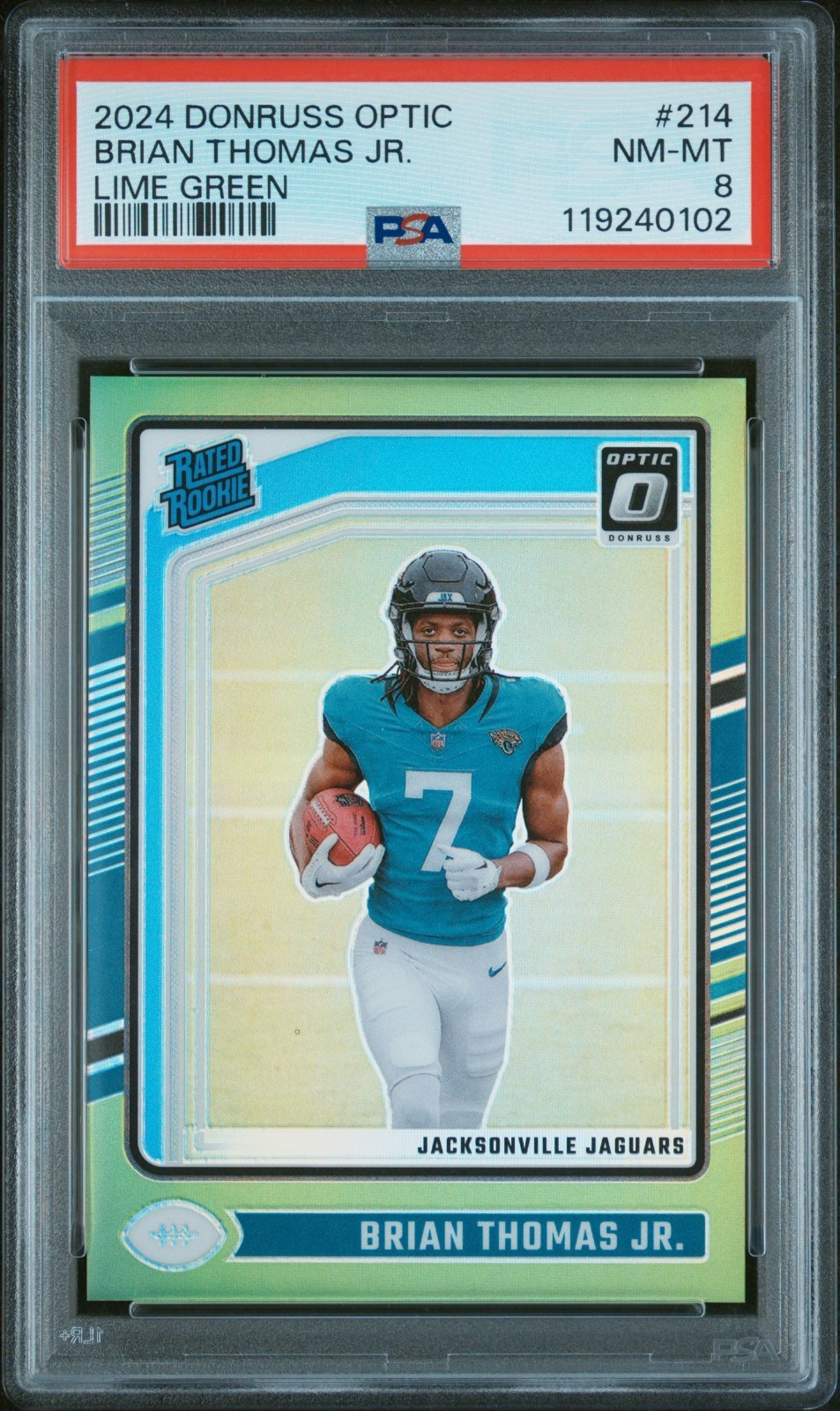 2024 Panini Donruss Optic - Rated Rookie Brian Thomas Jr. #214 Green Prizm /50