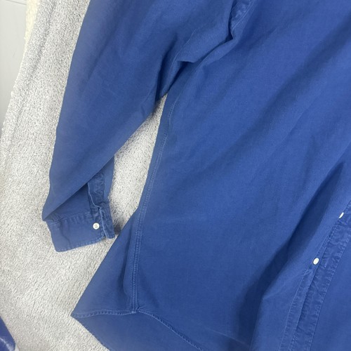 Ralph Lauren Shirt Mens 3XL Tall Blue Indigo Oxford Button Down Long Sleeve Polo - Picture 2 of 10