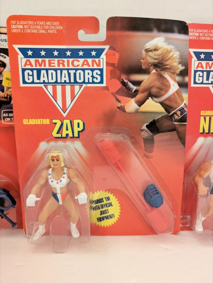 Lote de figuras vintage de gladiadores americanos Nitro Zap Turbo Mattel Foto 3 de 4
