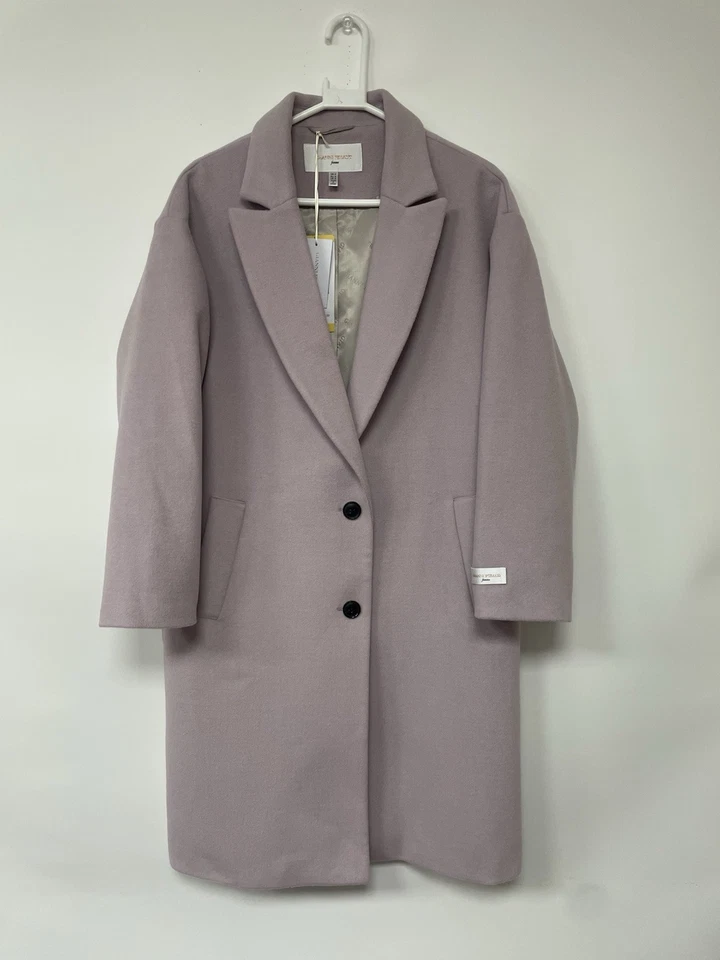 Gianni Feraud Femme Women's Olive Coat Mid Length Lilac Size Small Item 490593 - Image 2 of 4
