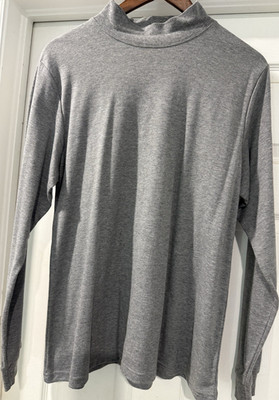 L.L.Bean Women's S Regular Gray Mock Neck Long Sleeve Knit Cotton Pullover